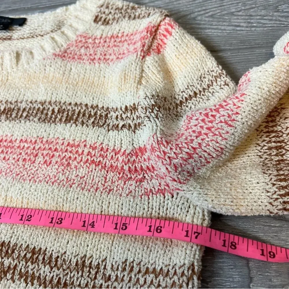 J. Crew Bouclé crewneck sweater in wide stripe sz S